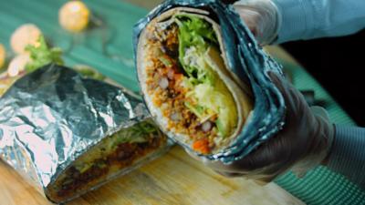 A very large burrito