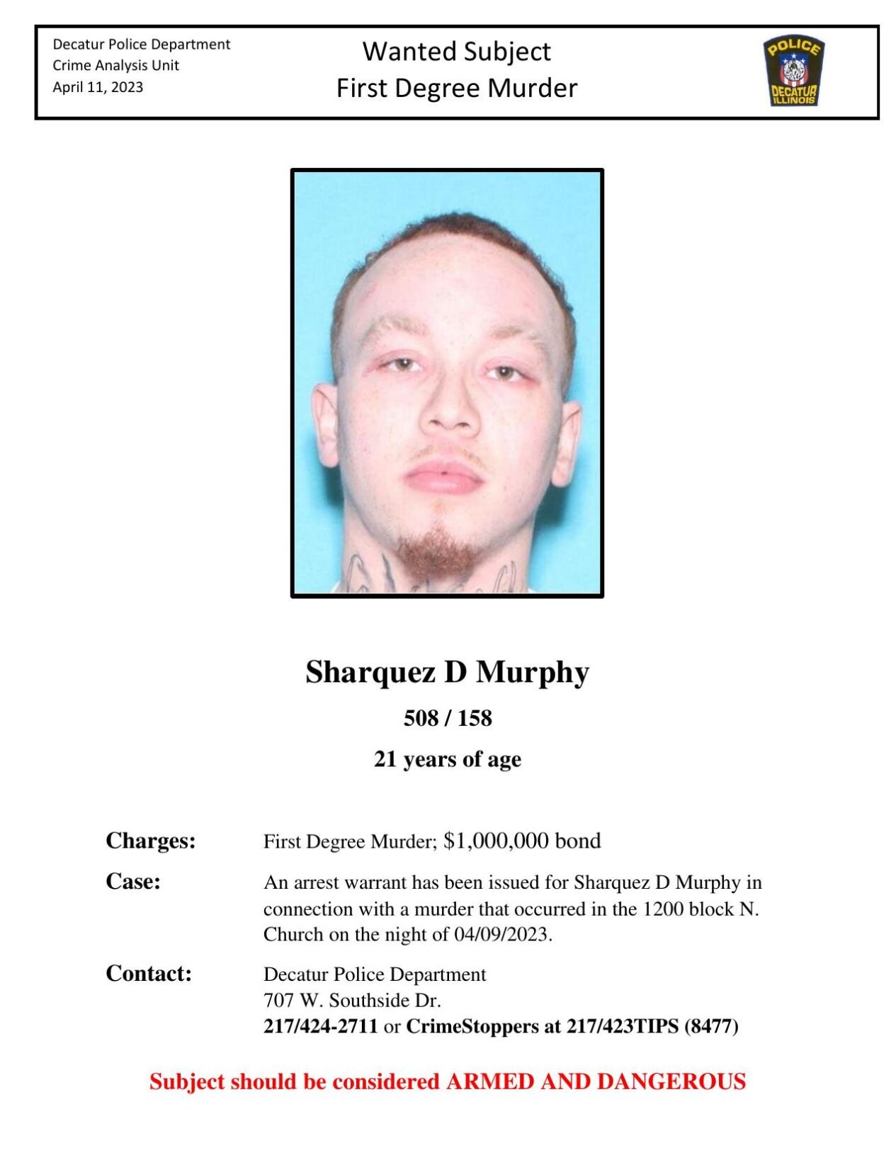 Murphy Wanted Bulletin