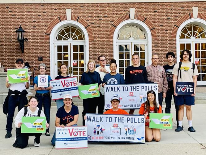 UI Students Walk to Polls