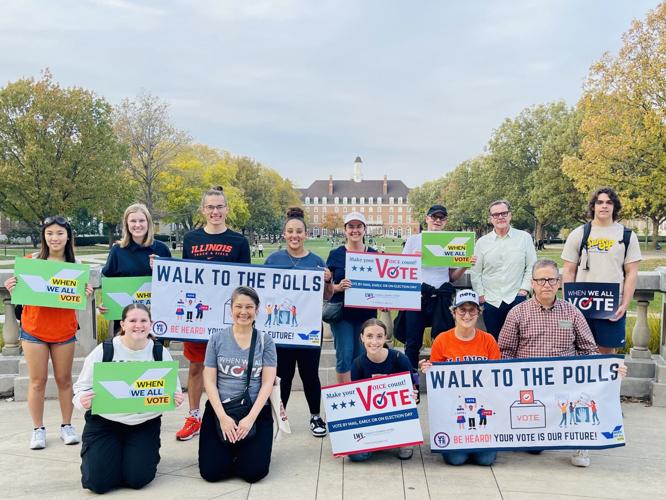 UI Students Walk to Polls