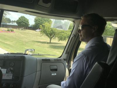 Rep. Davis rides in semi in Champaign