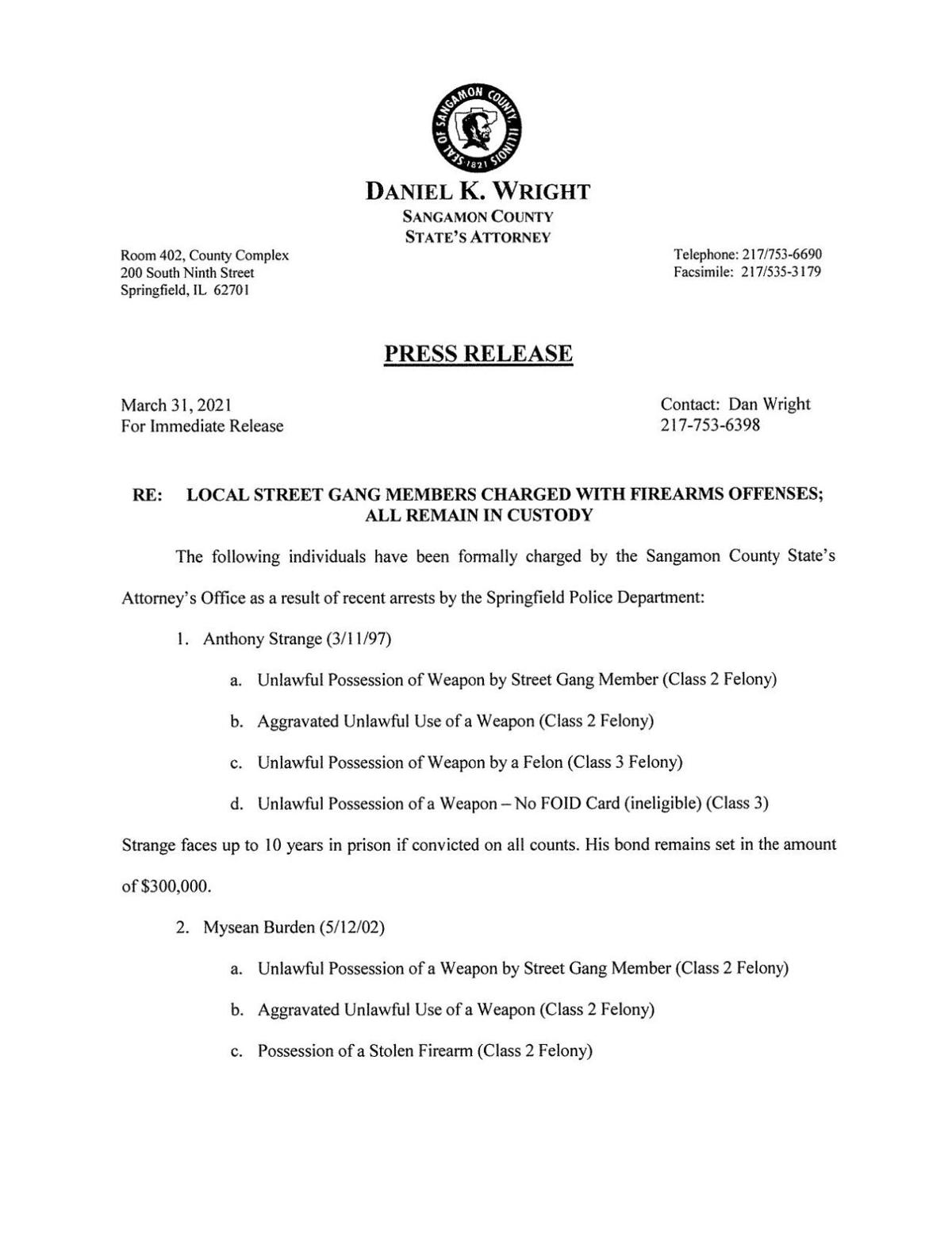 Sangamon Co. state's attorney press release - 3/31/2021