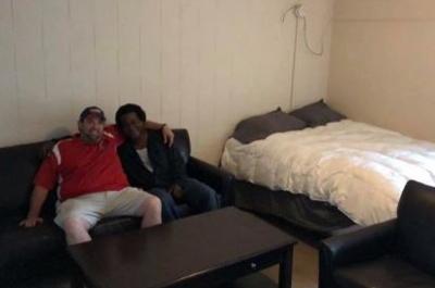 Furniture donation completes former homeless man's apartment