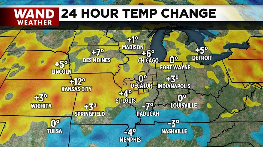 24 hour temp change 3-10-25