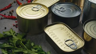 Canned food close up