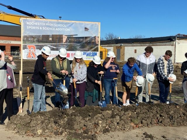Groundbreaking ceremony for Rochester High School addition
