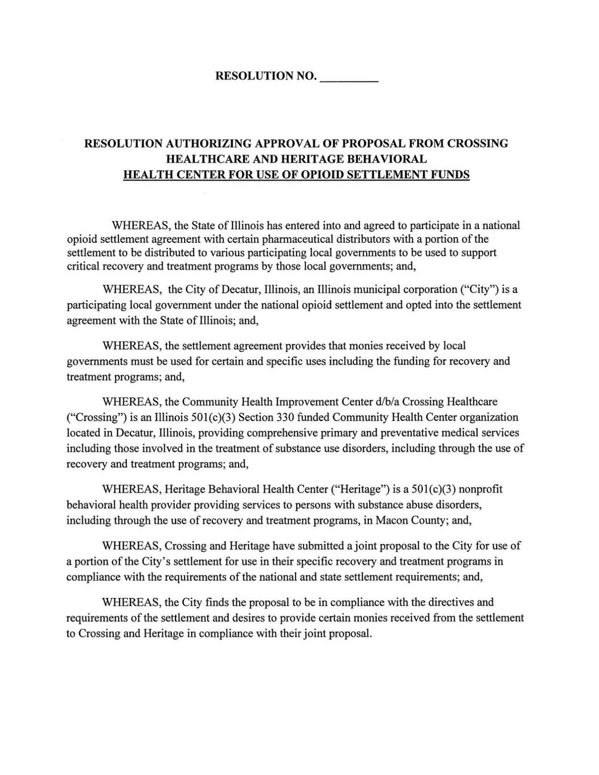 Opioid settlement money to help Decatur providers fill gaps in care