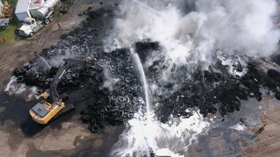 Salvage yard fire