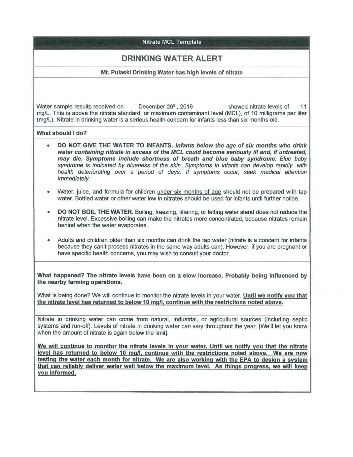 Mt. Pulaski drinking water