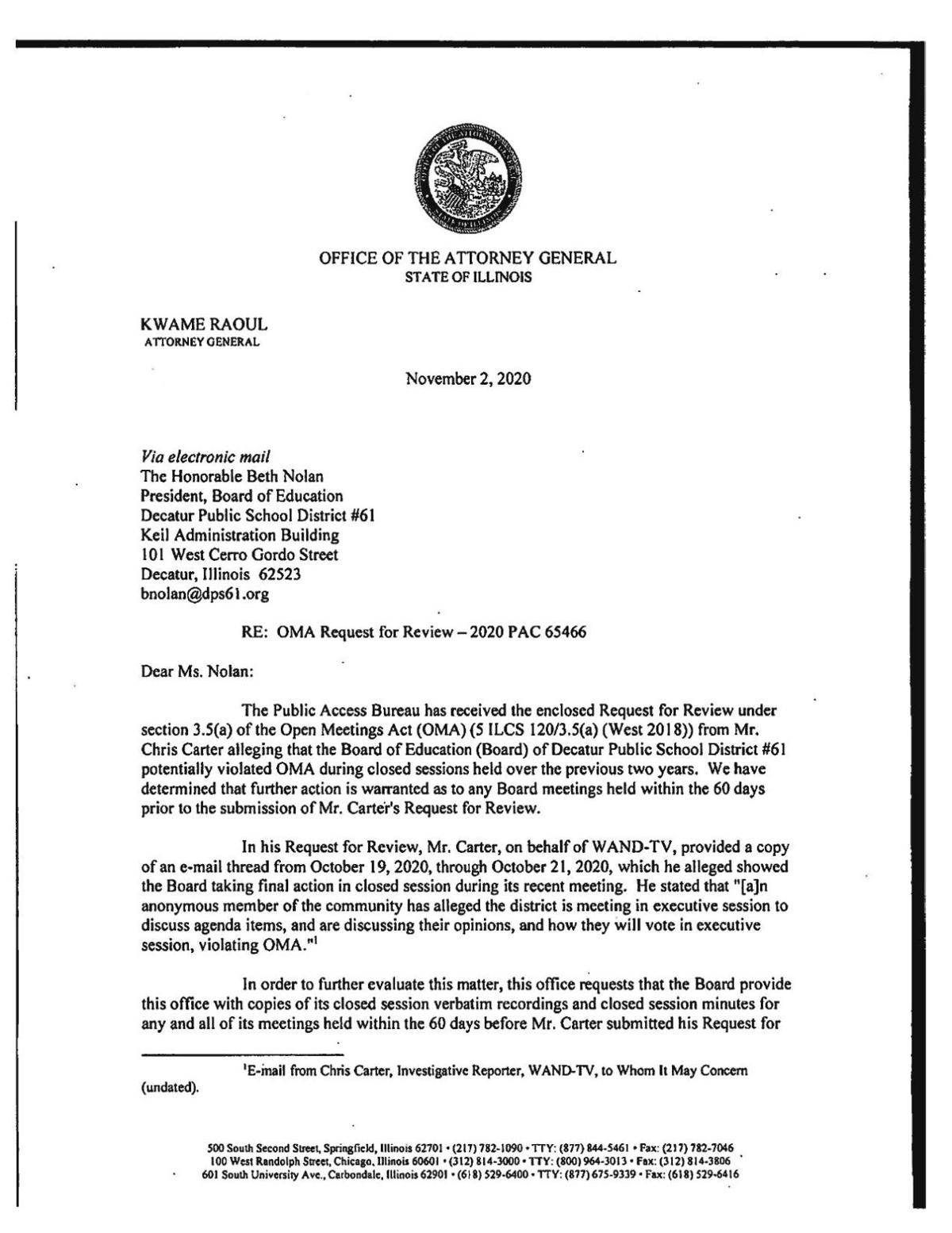 DPS Attorney General's Office Request