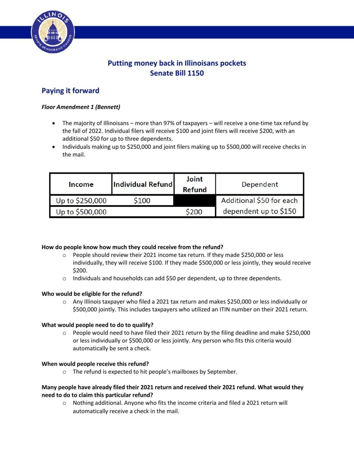 Pay It Forward plan press release