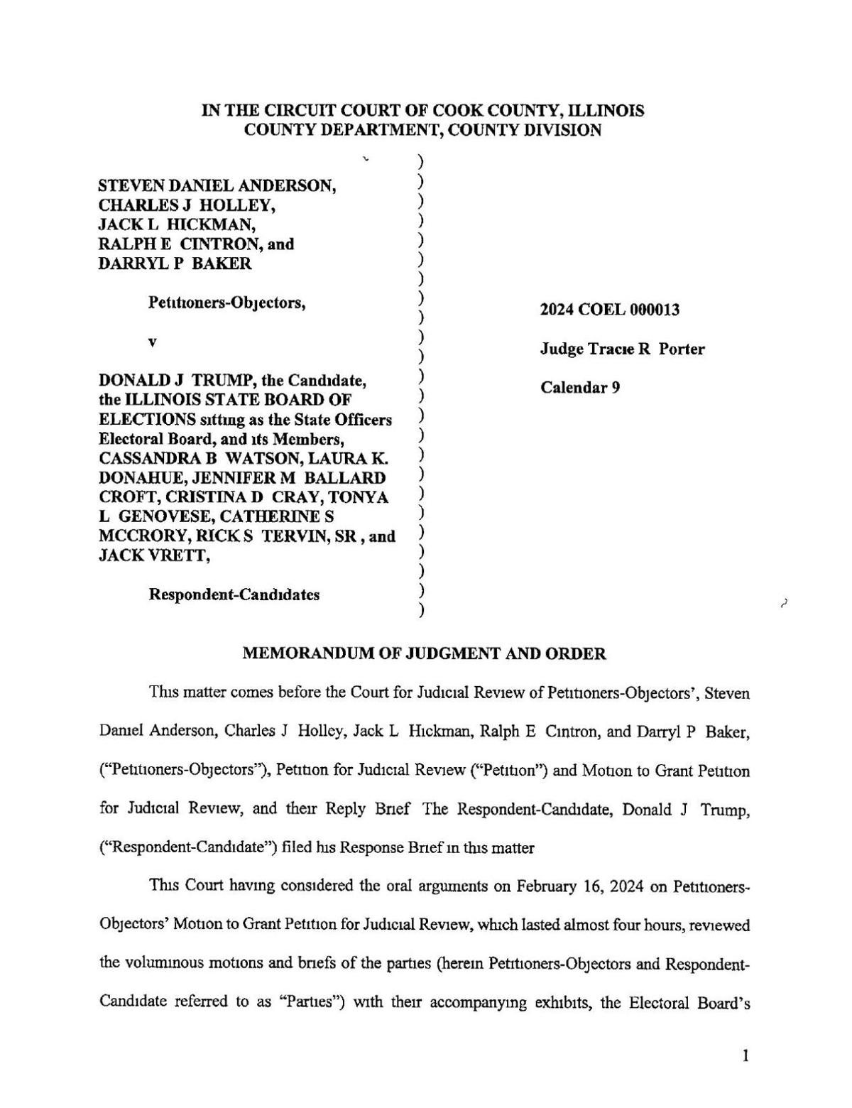 Cook County Trump Ballot Ruling