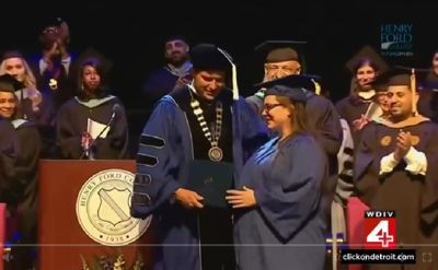 Dearborn woman gets diploma while in labor