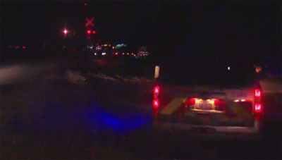 Man sustains minor injuries in train v.s. vehicle collision.