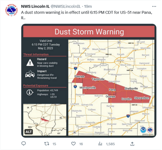 NWS Lincoln Tweet