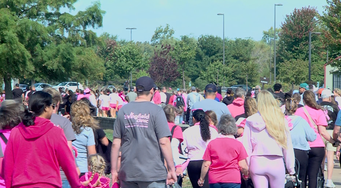 Walkers honoring those impacted by breast cancer at the Making Strides Walk