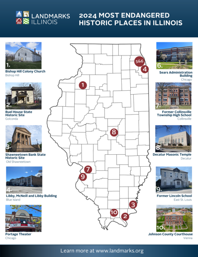 2024 MOST ENDANGERED HISTORIC PLACES IN ILLINOIS