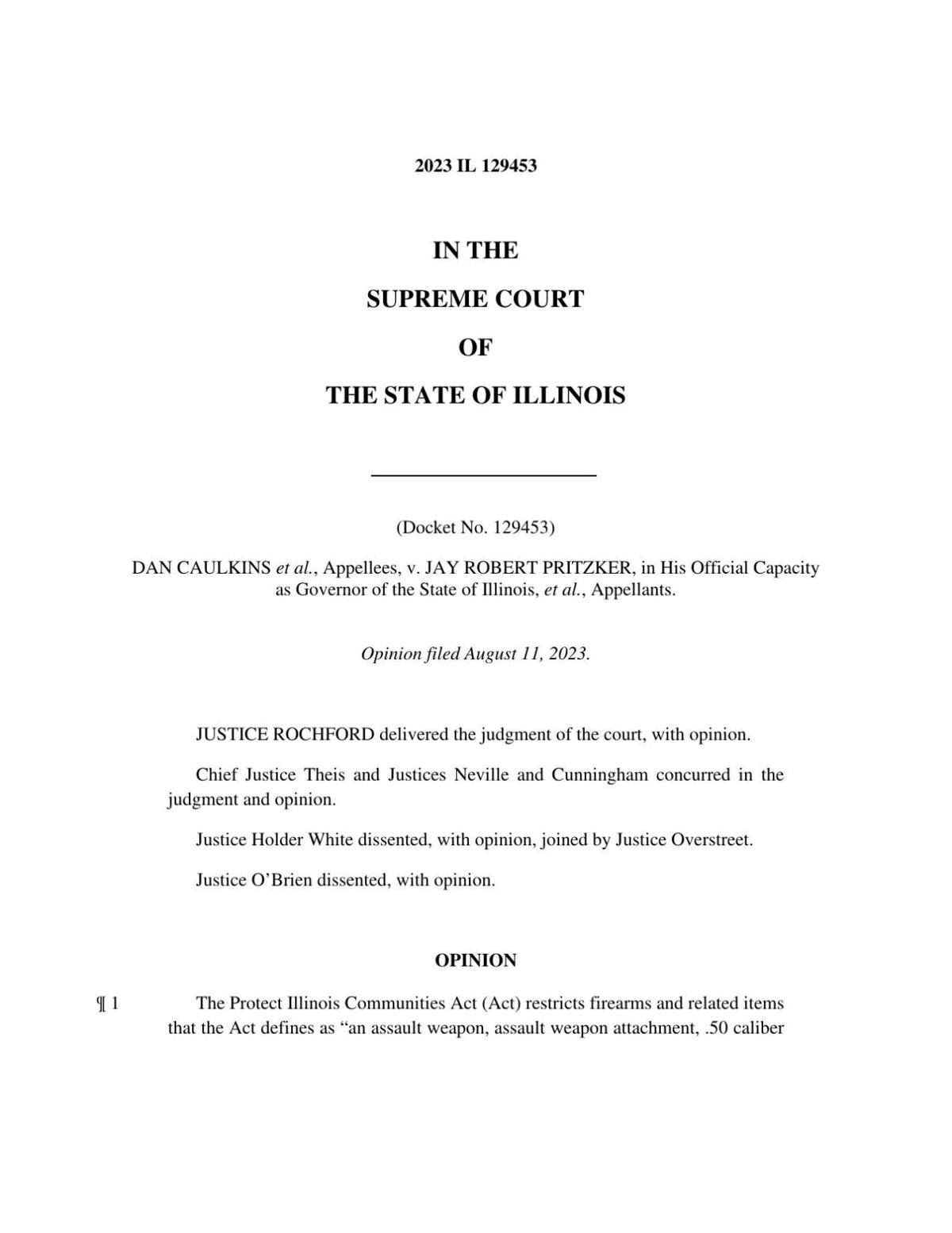 Caulkins v. Pritzker, 2023 IL 129453