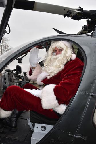 Santa fly-in to Decatur via helicopter