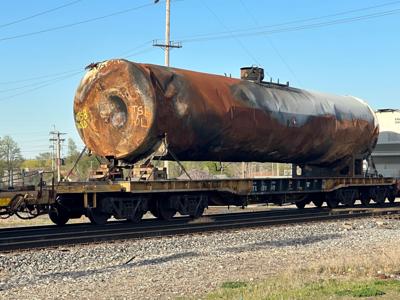 Burned tanker from derailment