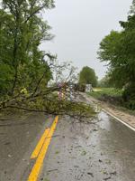 Grain truck tipped over in Christian County