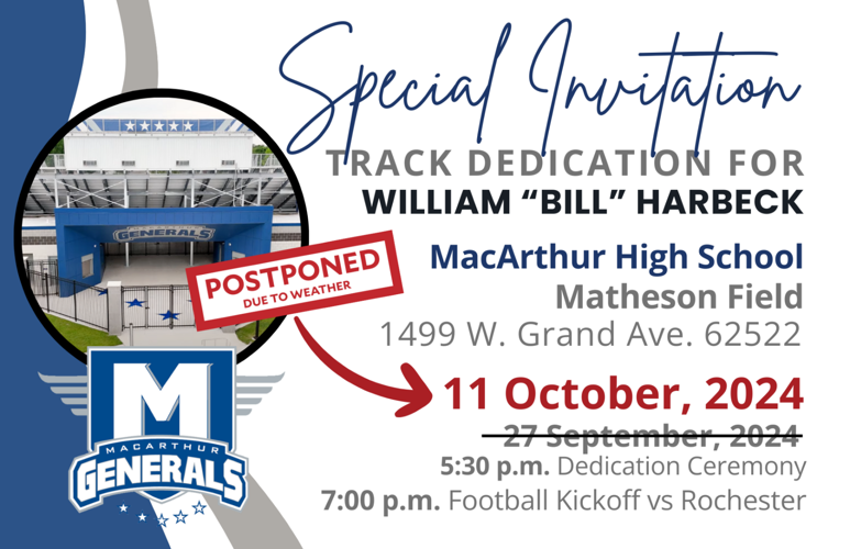 MacArthur High School's track dedication to Coach Harbeck postponed