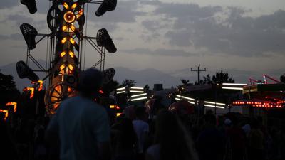 Carnival rides at night