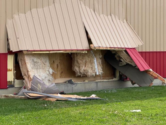 Damage at the YNOT building in Chatham, Illinois