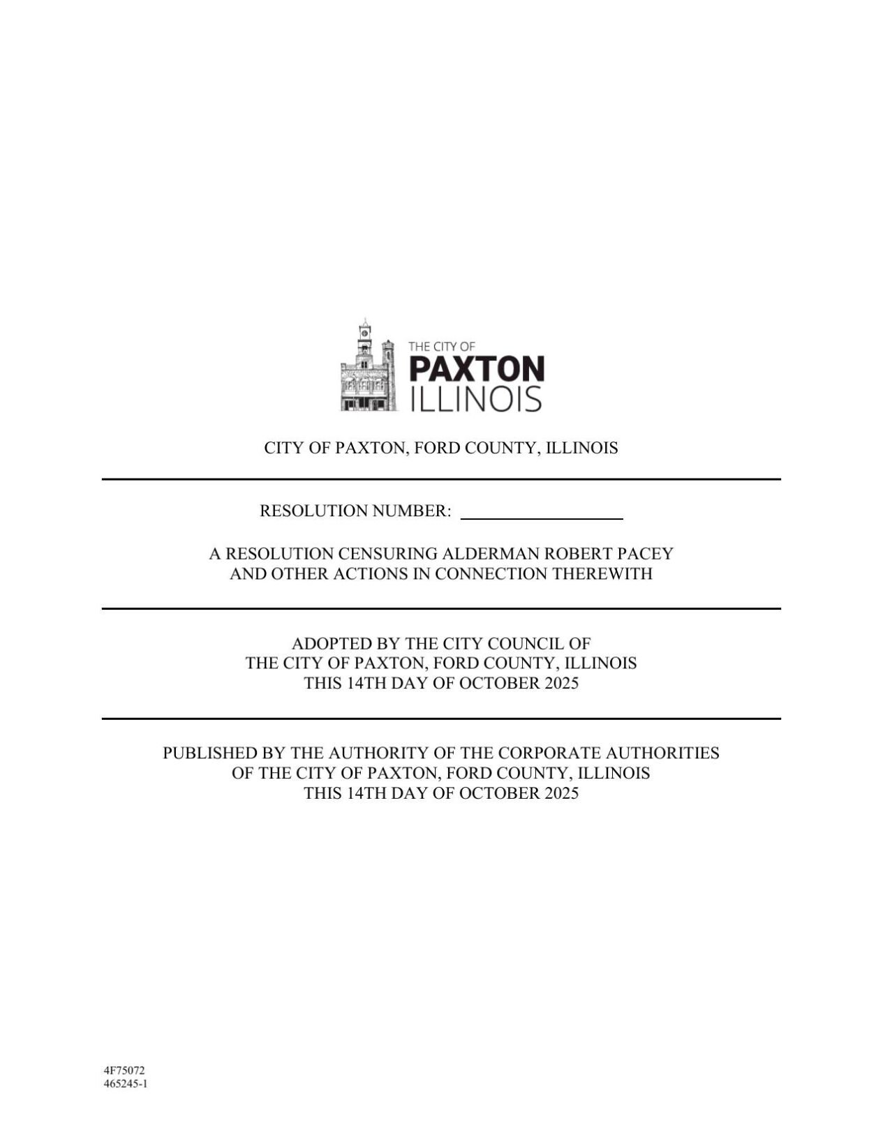 Pacey Censure Resolution