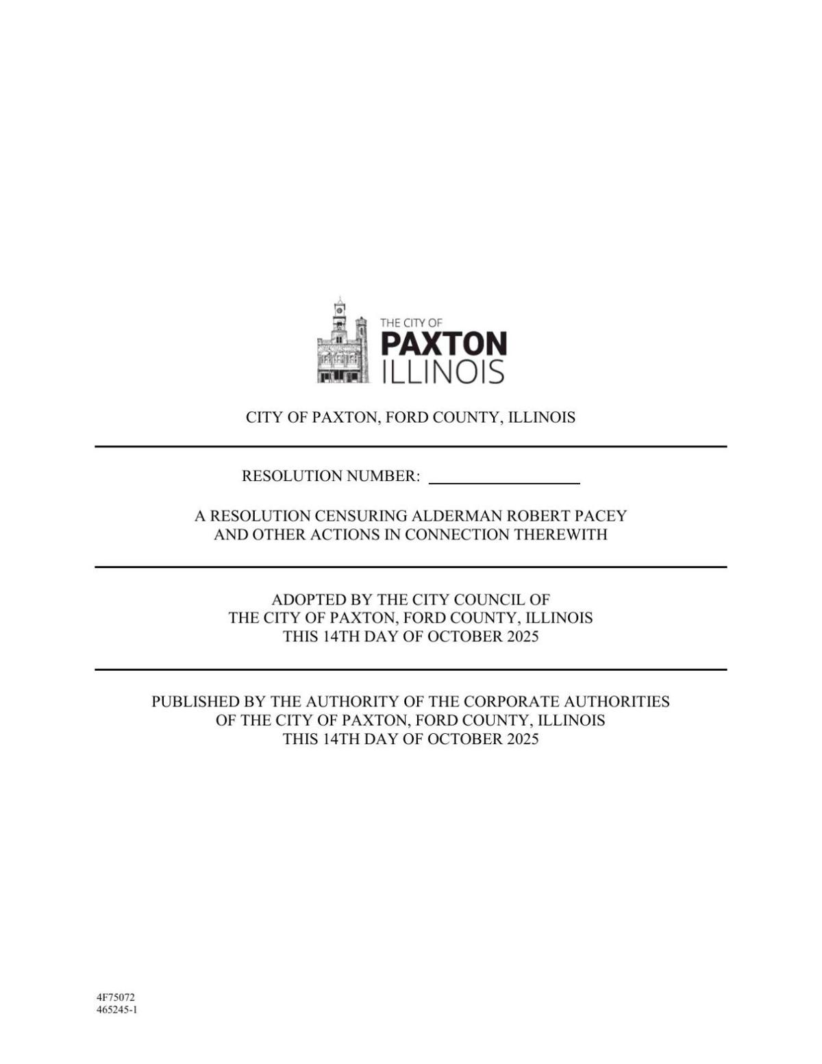 Pacey Censure Resolution