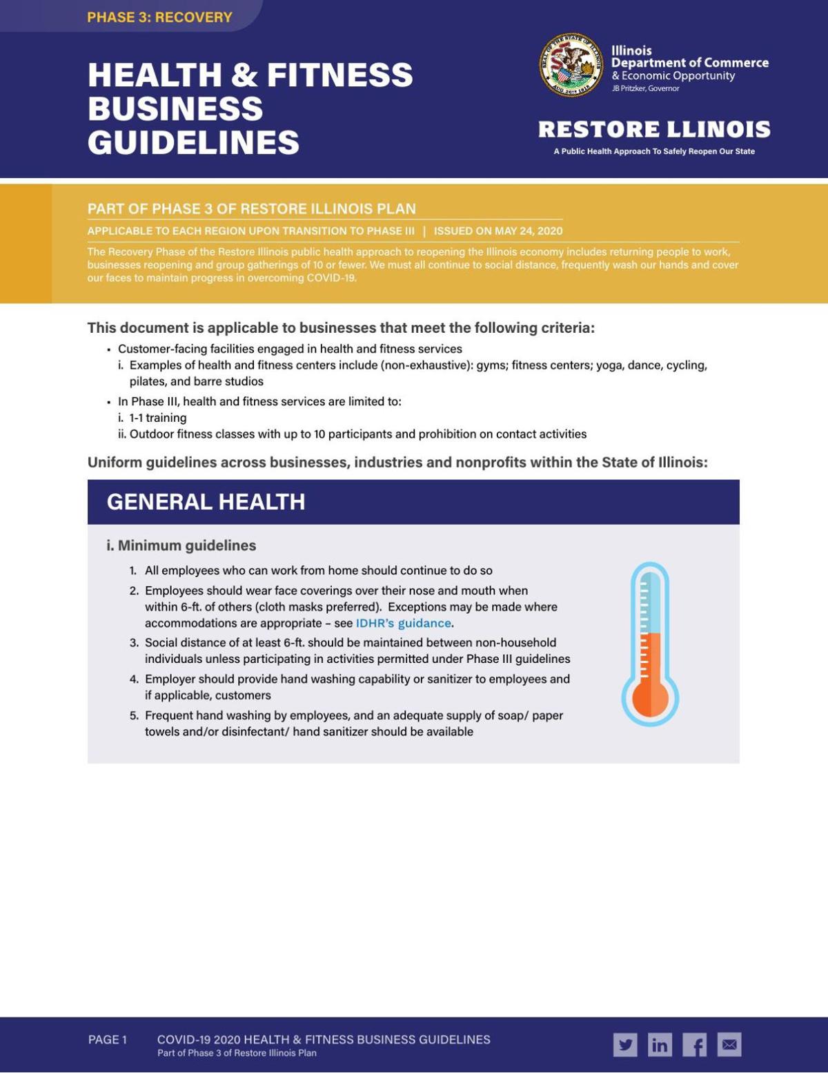 Health and Fitness Center Guidelines