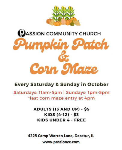 Passion Community Church Pumpkin Patch and Corn Maze