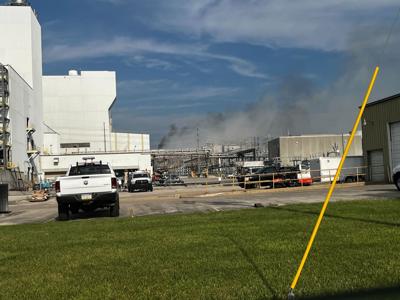 Emergency vehicles on the scene at ADM East Plant