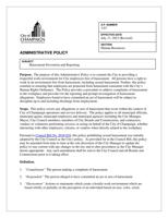 City's Harassment Prevention and Reporting Policy