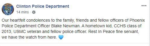 Clinton PD on officer death.JPG