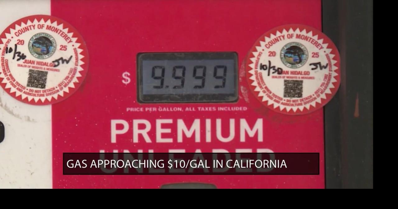 California gas station nearing pricey $10/gallon