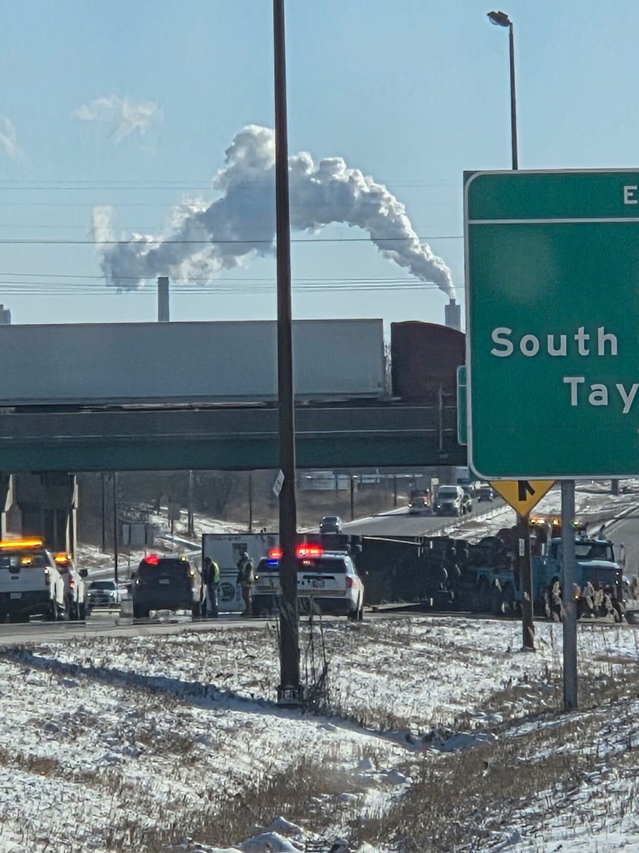 I-72 and I-55 semi rollover