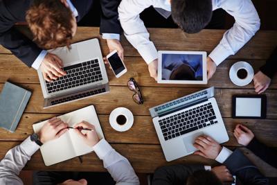 Modern business meeting networking