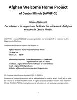 Afghan Welcome Home Project of Central Illinois