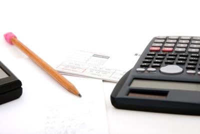 Adding Up the Bills, tax, calculator, paperwork