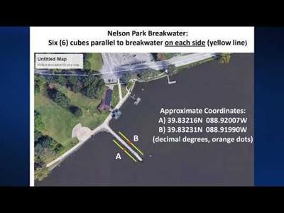 Structures providing habitat for fish in Lake Decatur