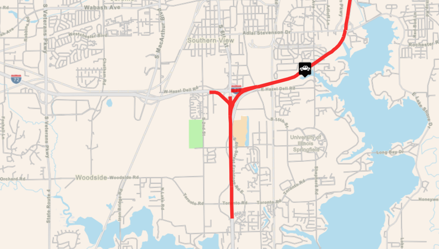 Map of I-55 crash April 19, 2024