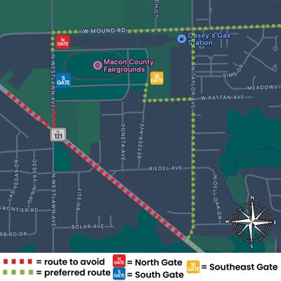 Macon County Fair Construction Map 2024