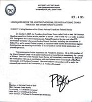 Secretary of War memorandum