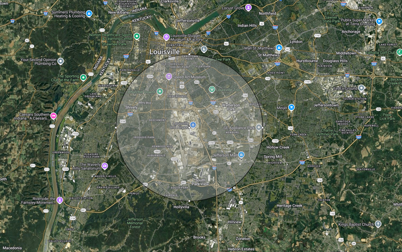 5-Mile Radius from SDF