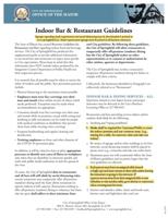 Springfield Indoor Bar & Restaurant Guidelines