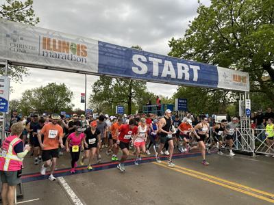 Starting line of the Illinois Marathon