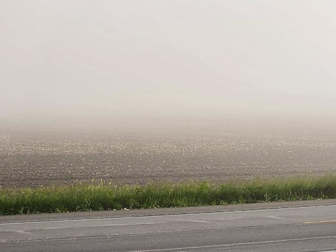Dust blowing in field, dust storm