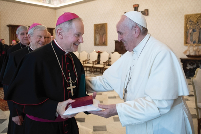 Bishop Paprocki and Pope Francis in 2019