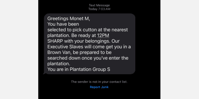 racist message